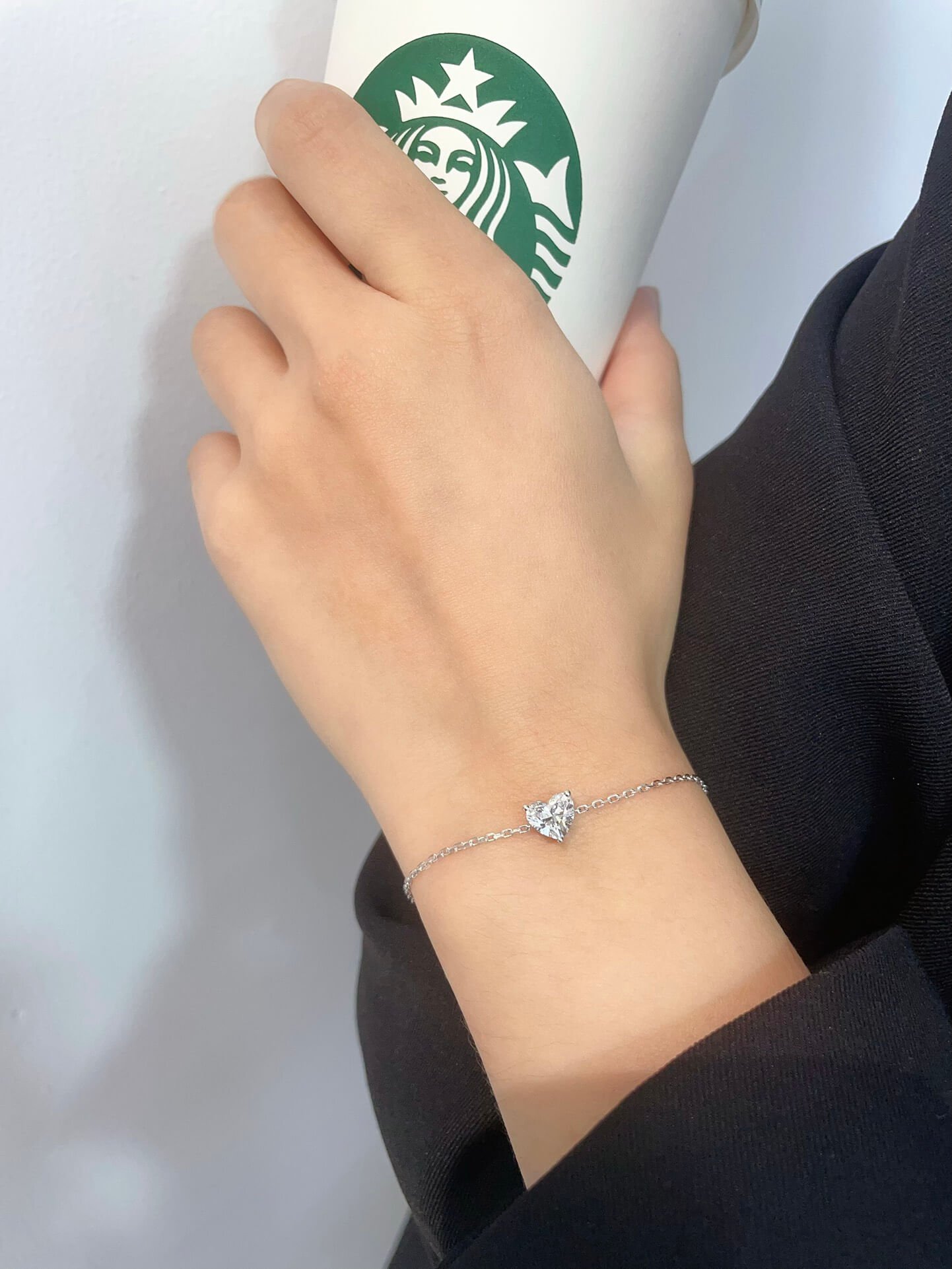Heart cut lab grown diamond bracelet