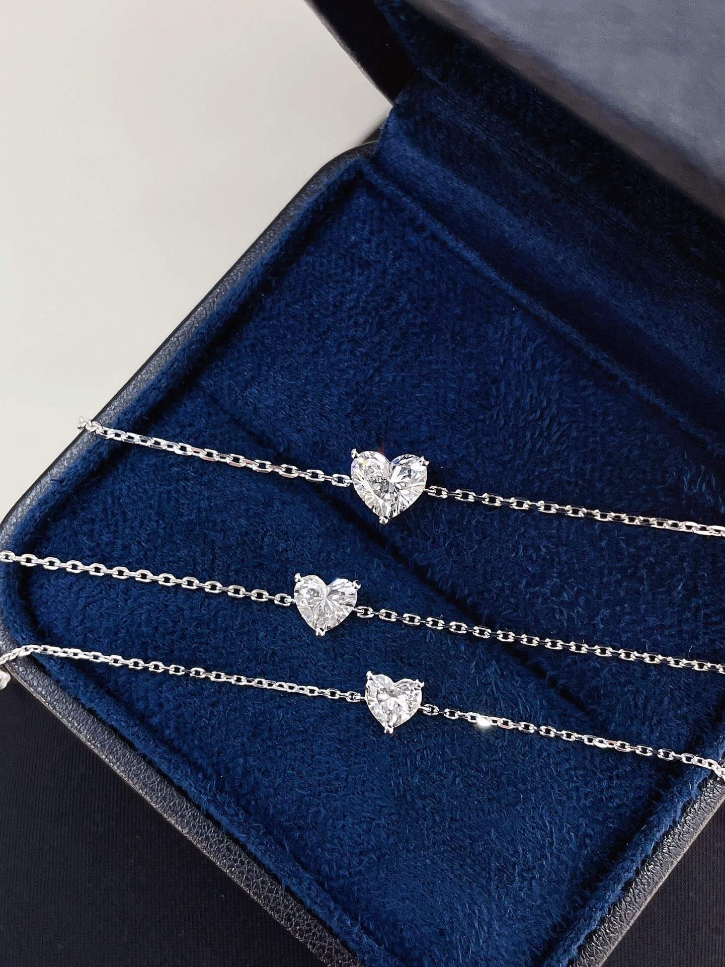 Heart cut lab grown diamond bracelet