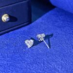 Heart cut lab grown diamond earrings stud