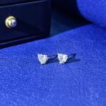 Heart cut lab grown diamond earrings stud