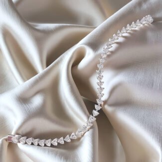 Heart cut lab grown diamond tennis bracelet