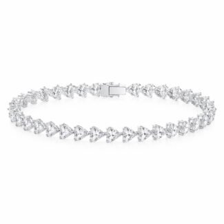 Heart cut lab grown diamond tennis bracelet