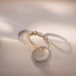 Marquise and round cut lab grown diamond eternity ring