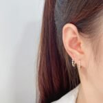Marquise and round cut lab grown diamond hoop earrings