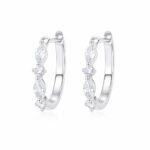 Marquise and round cut lab grown diamond hoop earrings
