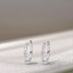 Marquise and round cut lab grown diamond hoop earrings