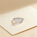 Marquise cut lab grown diamond engagement ring