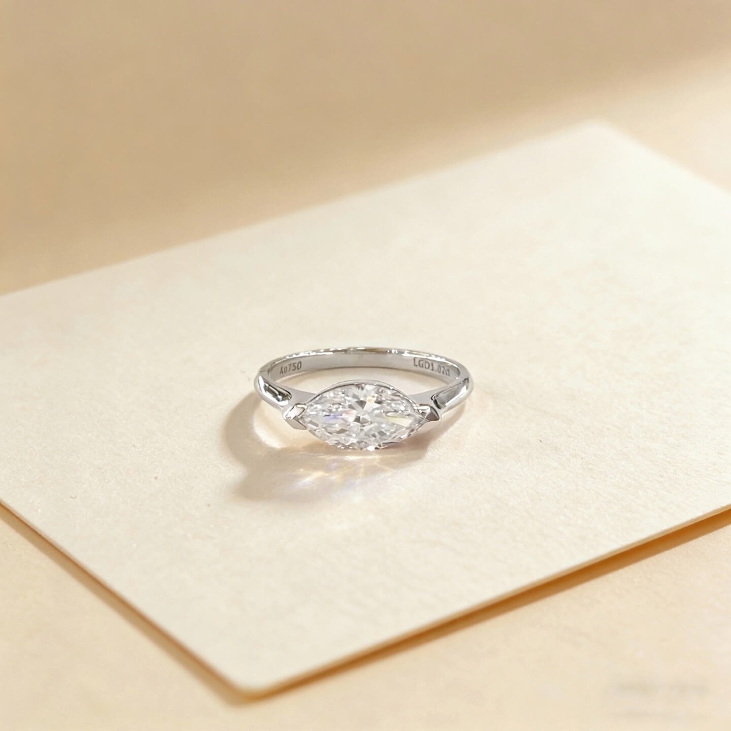 Marquise cut lab grown diamond engagement ring Marquise cut lab grown diamond engagement ring