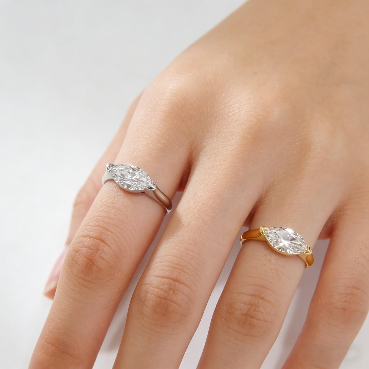 Marquise cut lab grown diamond engagement ring Marquise cut lab grown diamond engagement ring