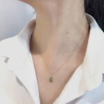 Marquise cut lab grown green diamond pendant necklace
