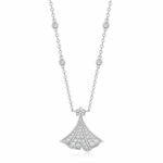 Mermaid tail lab grown diamond pendant necklace