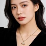 Mermaid tail lab grown diamond pendant necklace