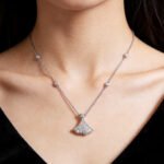 Mermaid tail lab grown diamond pendant necklace