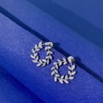 Olive shaped marquise cut lab grown diamond earrings stud