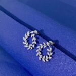 Olive shaped marquise cut lab grown diamond earrings stud