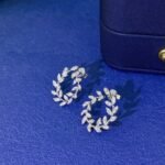 Olive shaped marquise cut lab grown diamond earrings stud