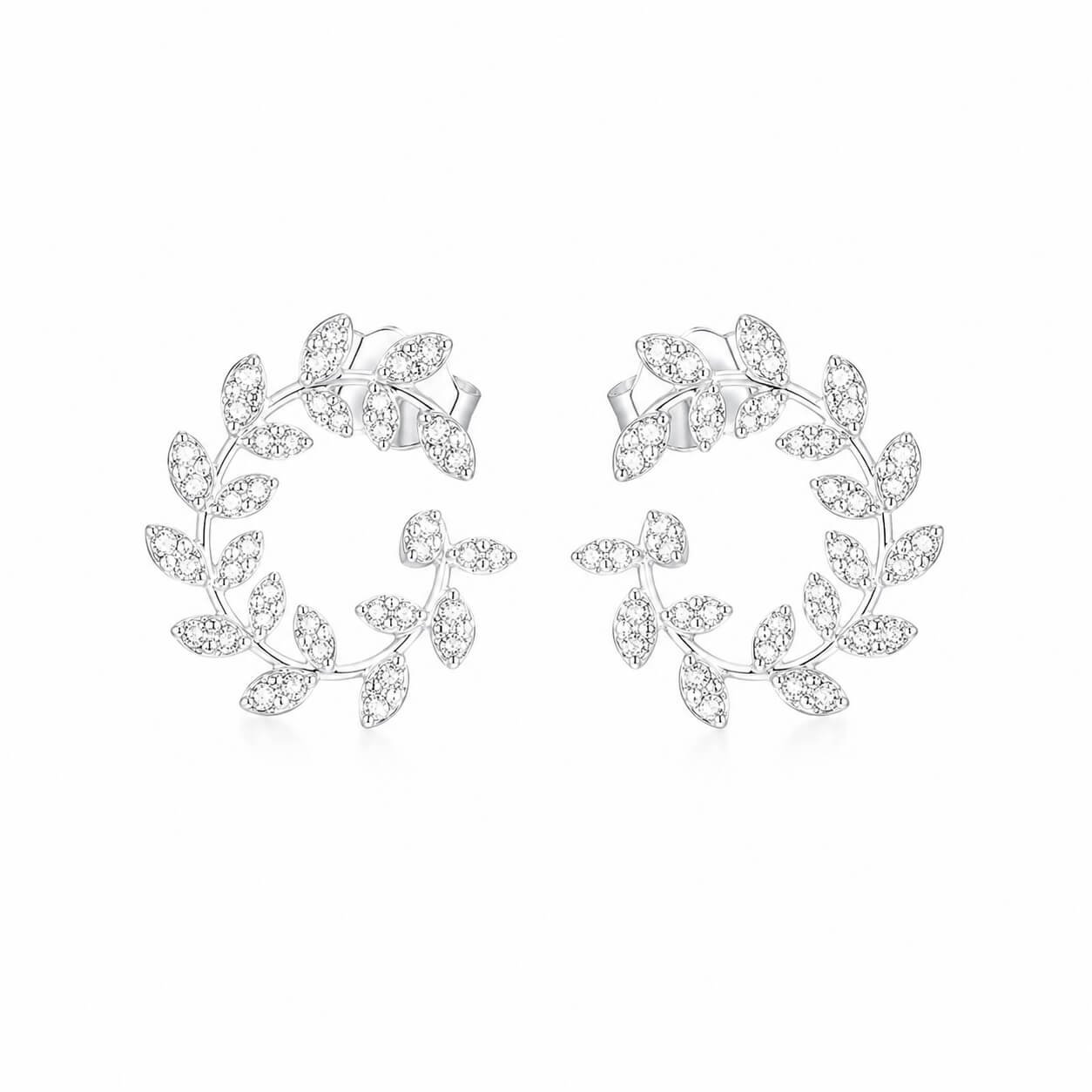 Olive shaped marquise cut lab grown diamond earrings stud