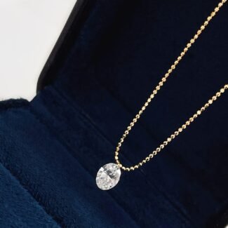 Oval cut lab grown diamond pendant necklace