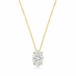 Oval cut lab grown diamond pendant necklace