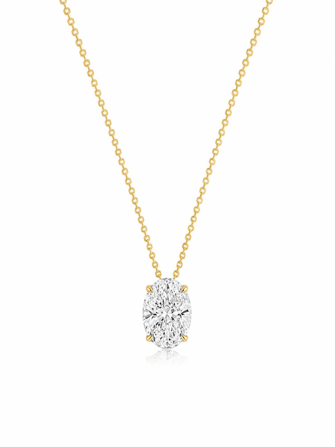 Oval cut lab grown diamond pendant necklace Oval cut lab grown diamond pendant necklace