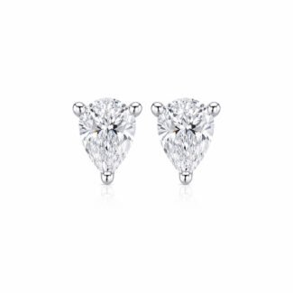 Pear cut lab grown diamond earrings stud