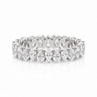 Pear cut lab grown diamond eternity ring