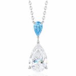 Pear cut lab grown diamond pendant necklace