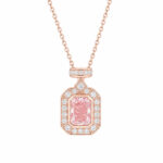 Perfume bottle design lab grown diamond pendant necklace