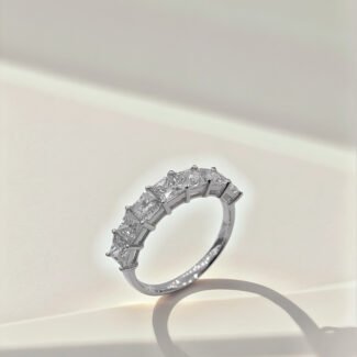 Princess cut lab grown diamond anniversary wedding ring