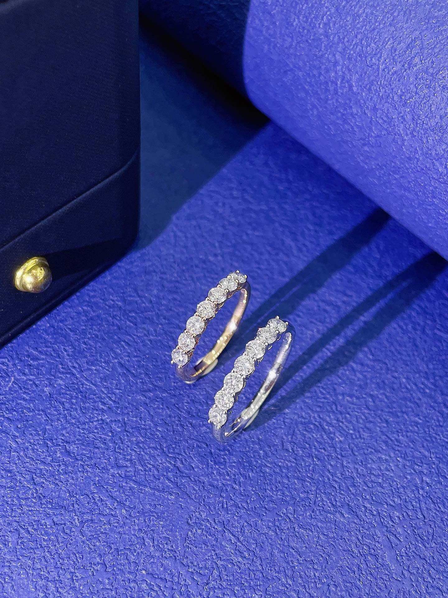 Round cut lab grown diamond anniversary wedding ring