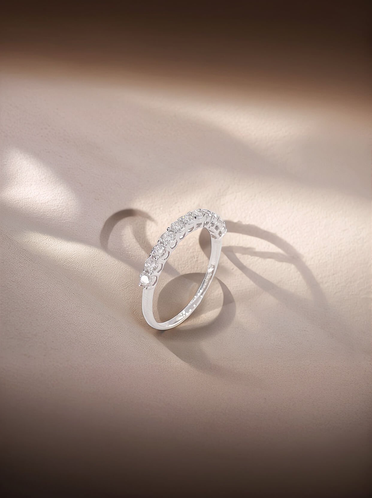 Round cut lab grown diamond eternity ring 03