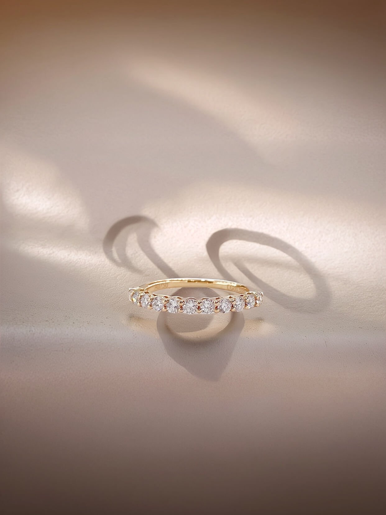 Round cut lab grown diamond eternity ring 03