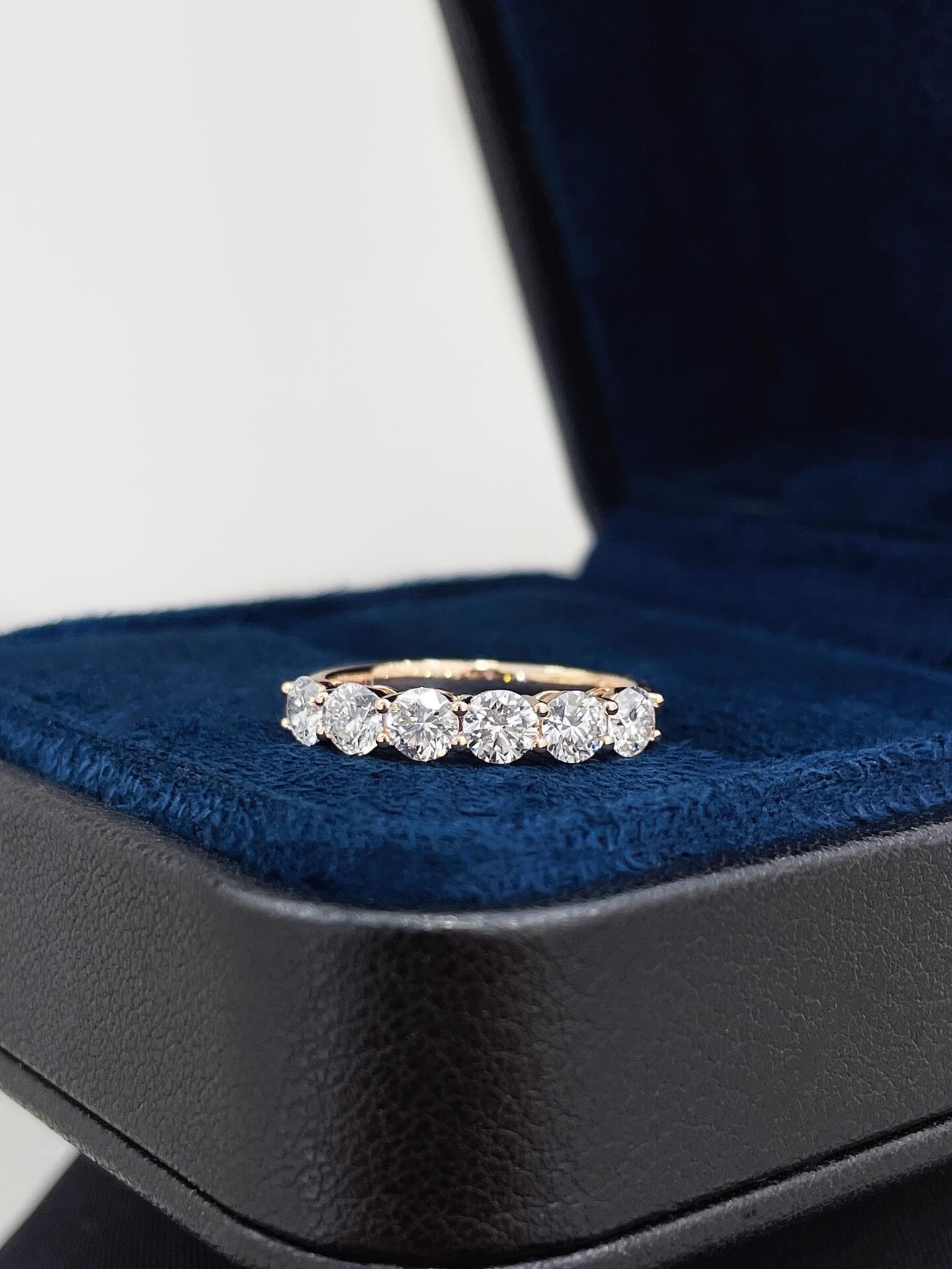Round cut lab grown diamond eternity ring 01