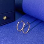 Round cut lab grown diamond huggie hoop earrings