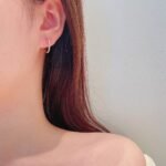 Round cut lab grown diamond huggie hoop earrings