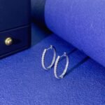 Round cut lab grown diamond huggie hoop earrings