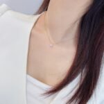 Round cut lab grown diamond pendant necklace