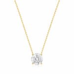 Round cut lab grown diamond pendant necklace