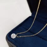 Round cut lab grown diamond pendant necklace