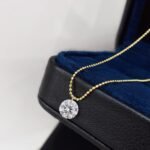Round cut lab grown diamond pendant necklace