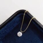 Round cut lab grown diamond pendant necklace
