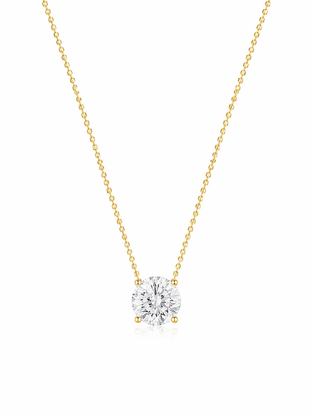 Round cut lab grown diamond pendant necklace