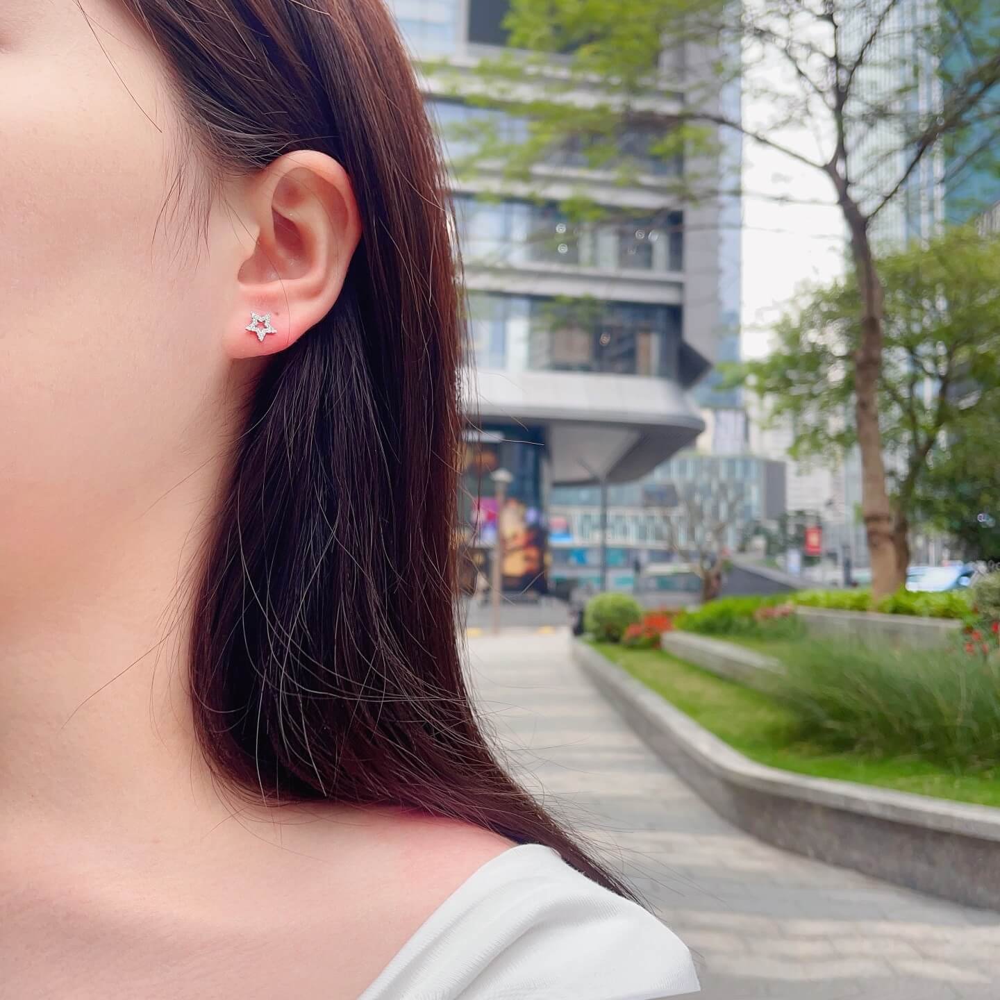 Star shaped lab grown diamond earrings stud Star shaped lab grown diamond earrings stud