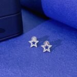 Star shaped lab grown diamond earrings stud