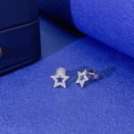 Star shaped lab grown diamond earrings stud