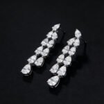 Tassel design pear cut lab grown diamond earrings stud