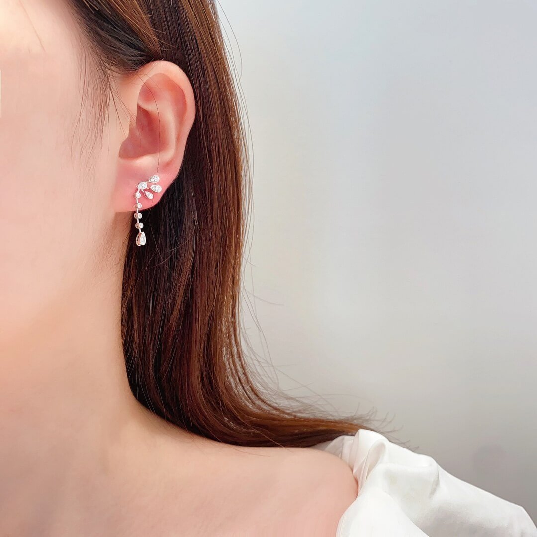 Water drop peacock lab grown diamond bubble earrings stud Water drop peacock lab grown diamond bubble earrings stud