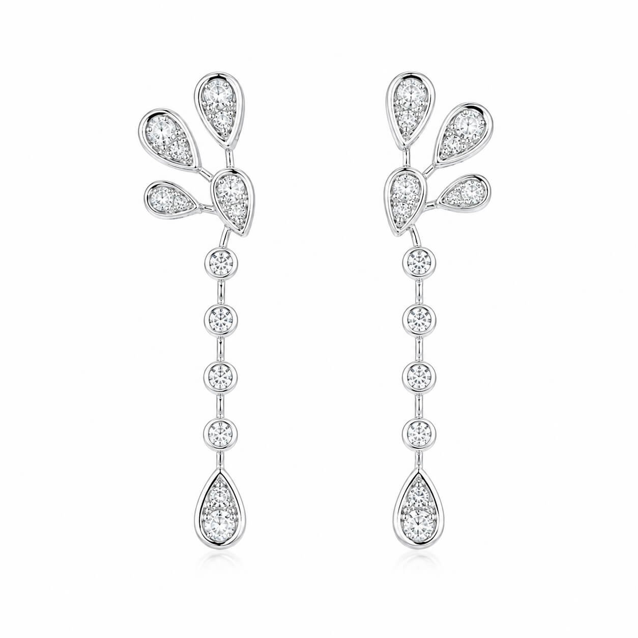 Water drop peacock lab grown diamond bubble earrings stud Bezel setting oval cut lab grown diamond bubble earrings stud
