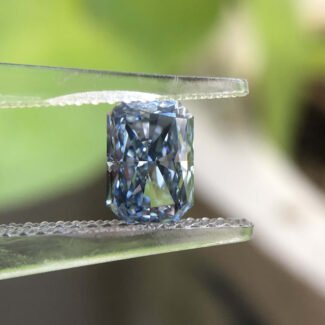 1.00ct radiant cut fancy intense blue lab grown diamond