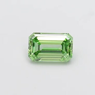 1.01ct emerald cut fancy vivid green lab grown diamond